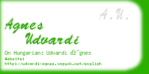 agnes udvardi business card